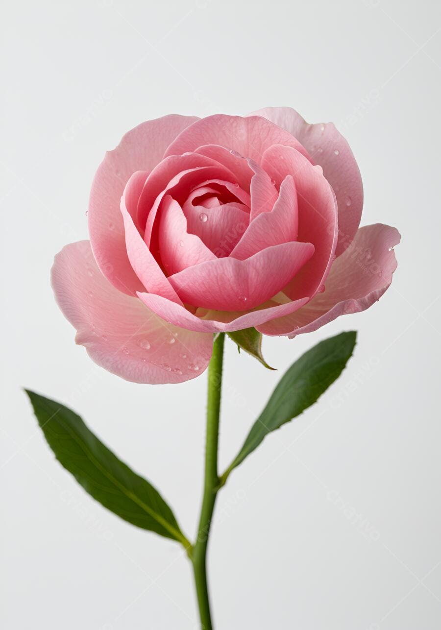 Rosa rosa claro gotas d'água