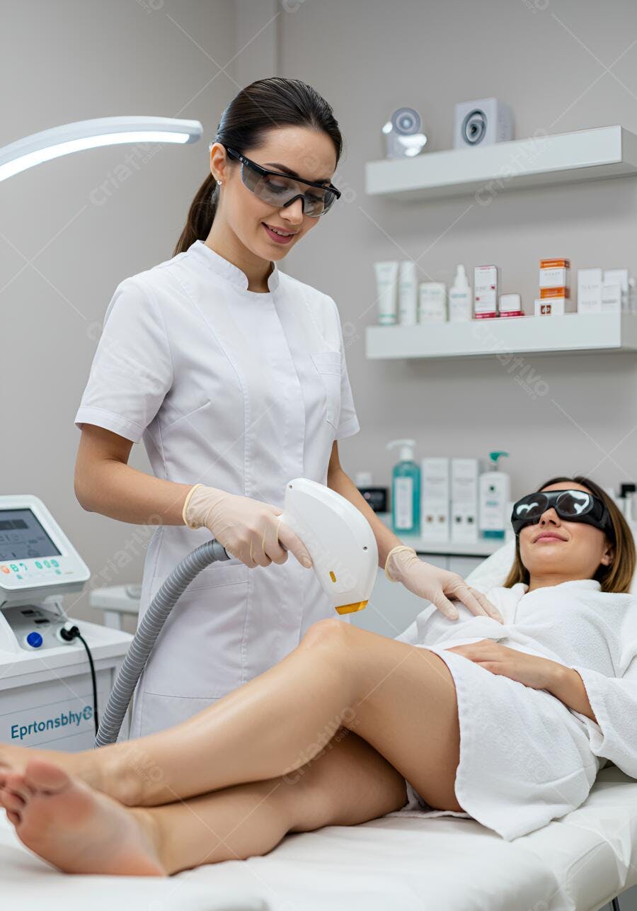 Depilação a laser pernas mulher clínica estética