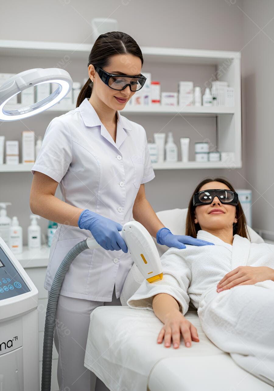 Depilação a laser profissional em clínica moderna