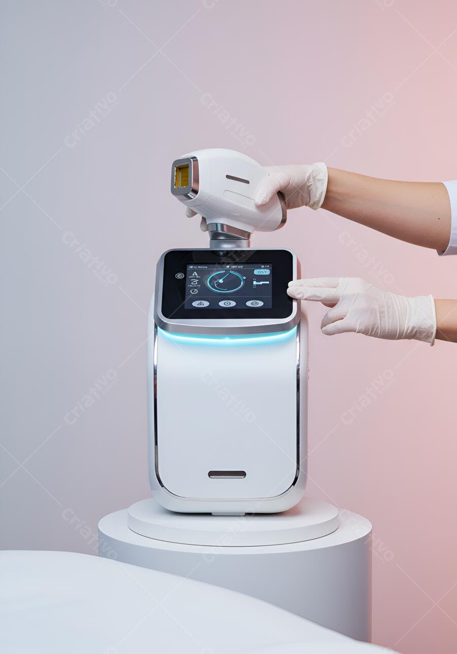 Aparelho de depilação a laser branco