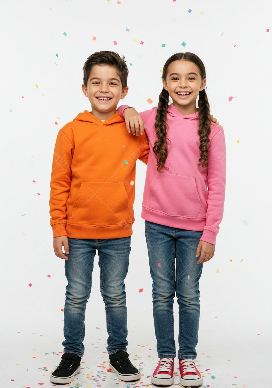 Crianças felizes em festa com confetes