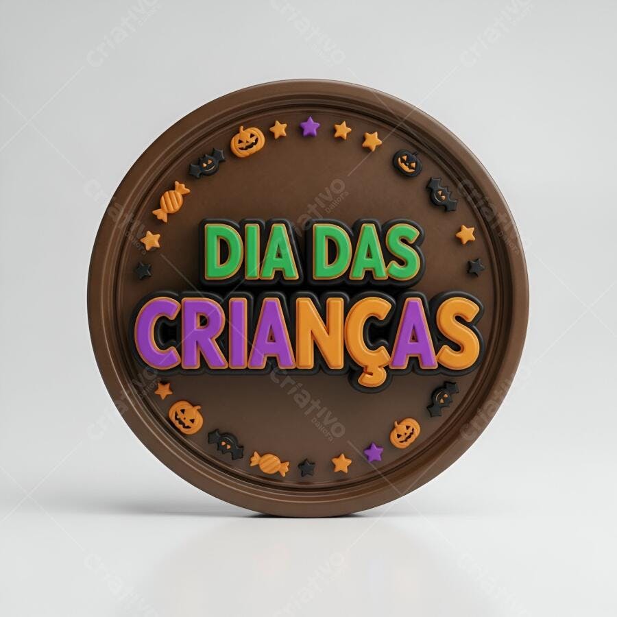Dia das Crianças Letreiro 3D Marrom