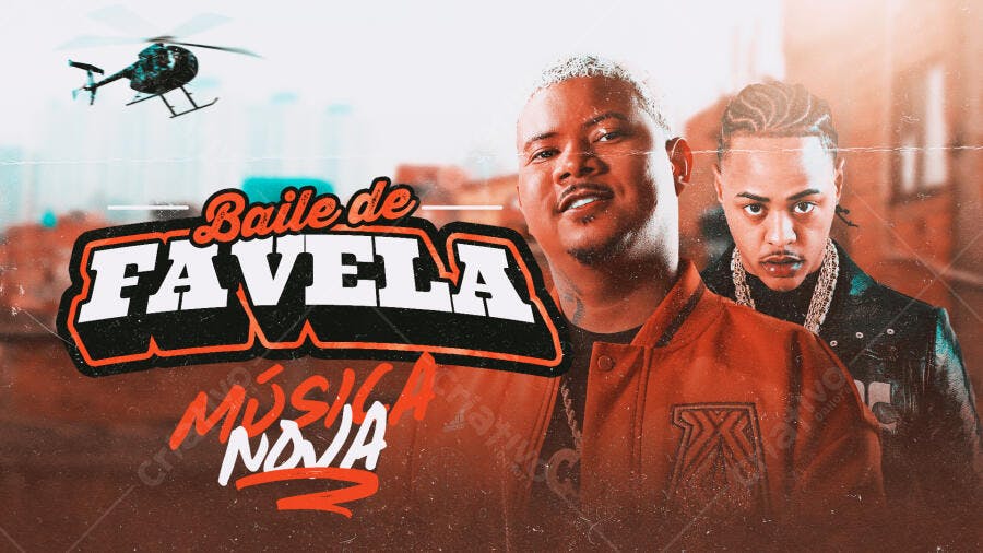 Flyer Baile de Favela Música Nova PSD Editável