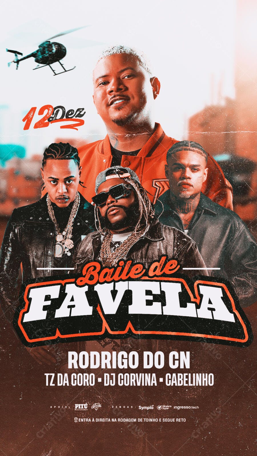 Flyer Baile de Favela com Rodrigo do CN PSD Editável