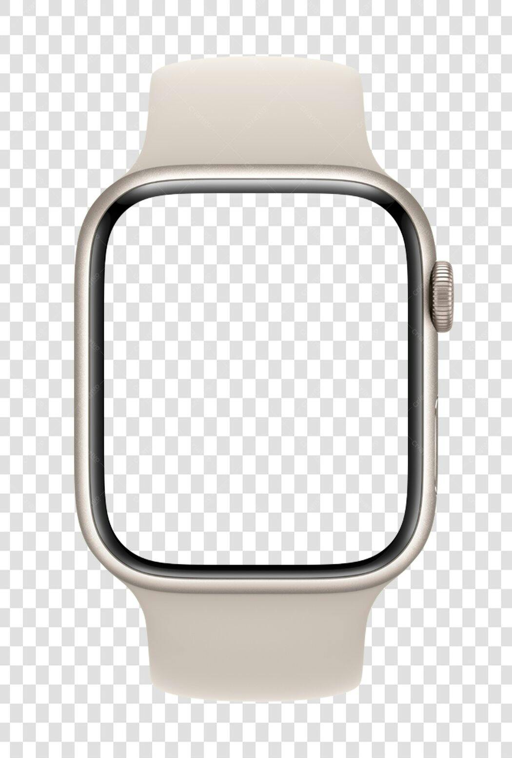 Mockup Smartwatch Bege PNG com fundo transparente