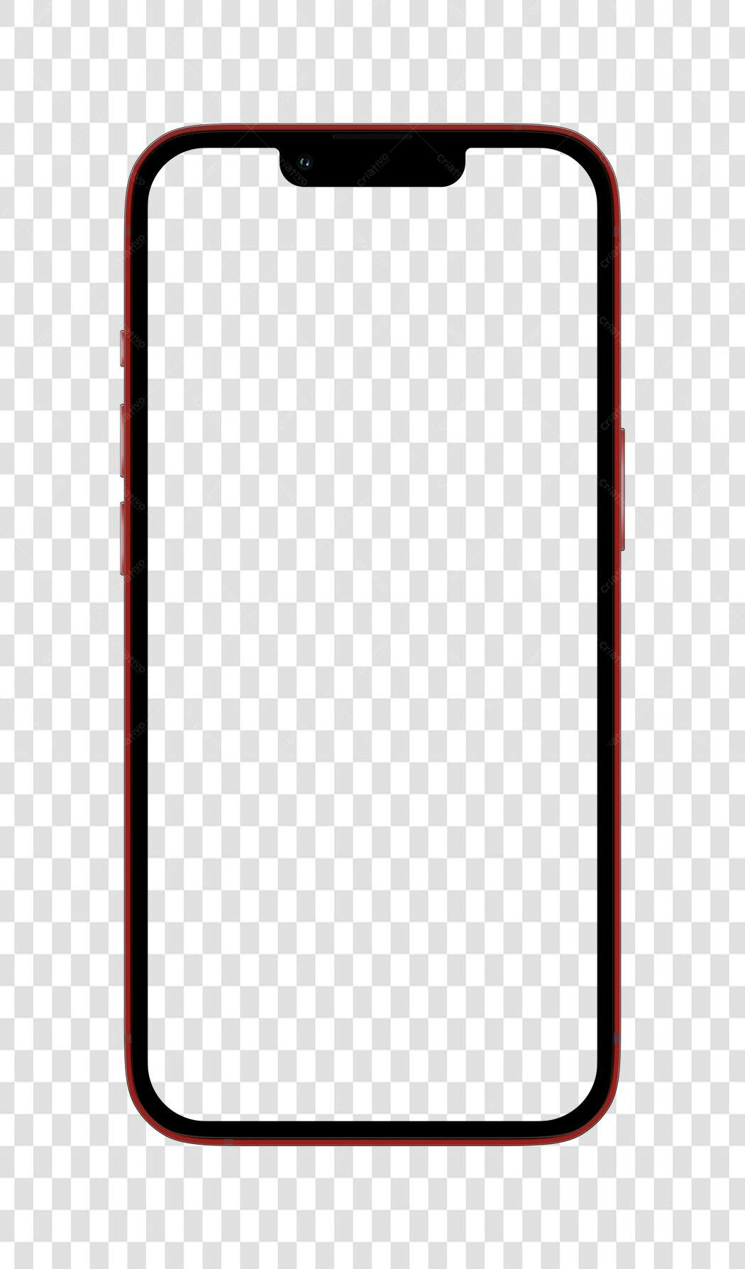 Mockup Celular Vermelho PNG com fundo transparente