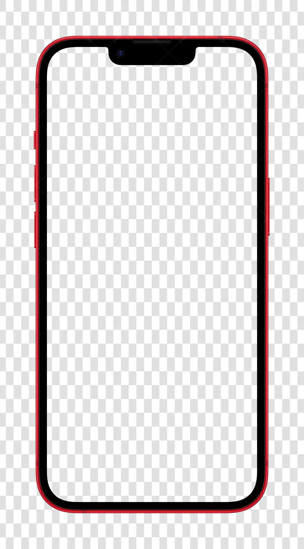 Mockup Celular Vermelho PNG com fundo transparente