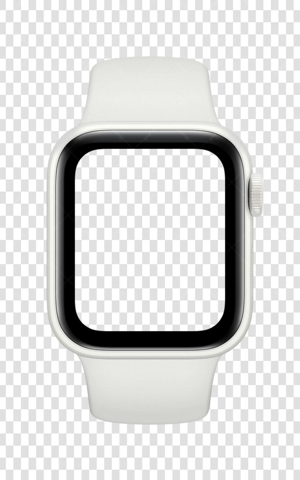 Mockup Relógio Inteligente Branco PNG com fundo transparente