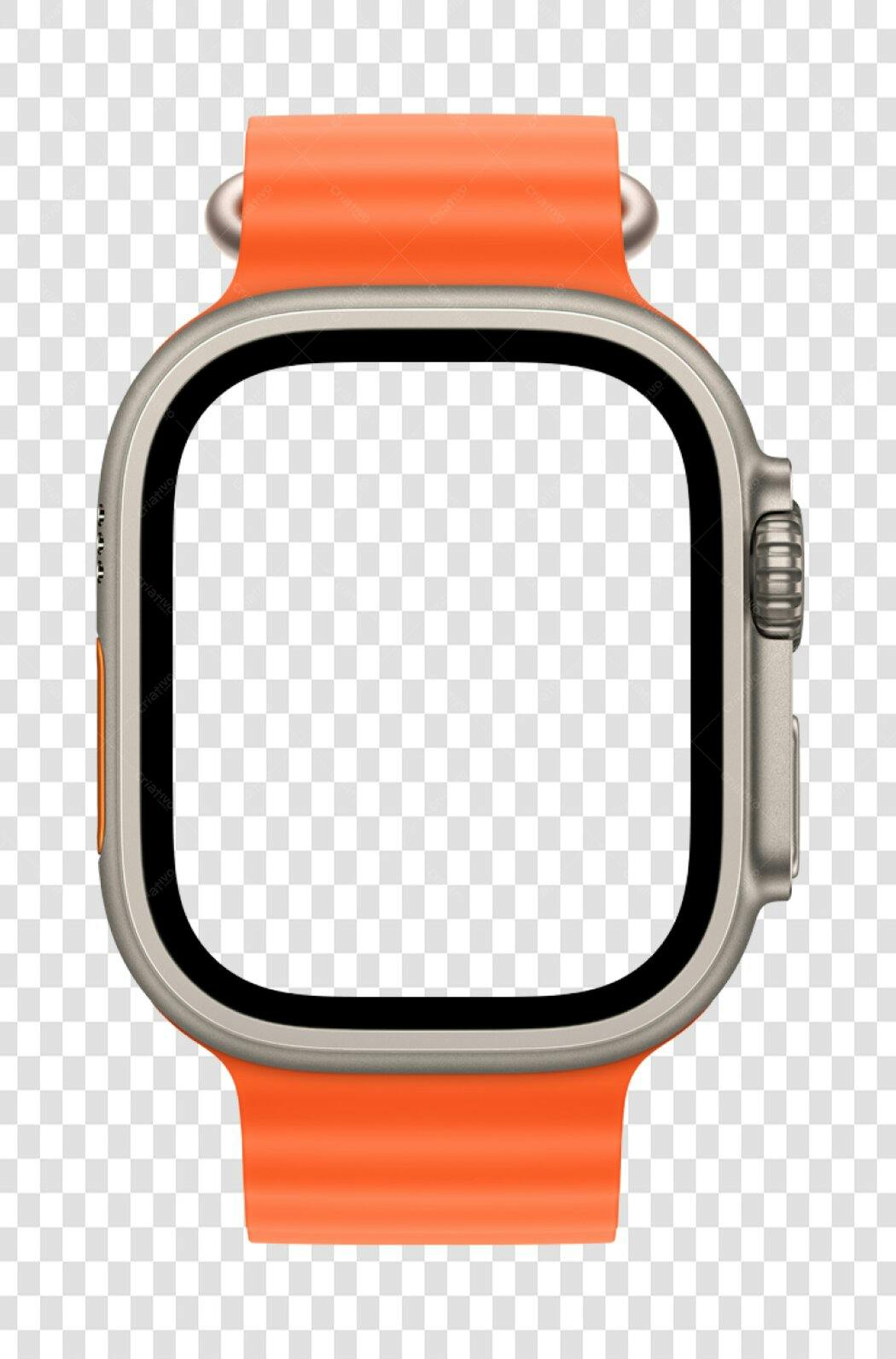 Mockup Apple Watch Laranja e Cinza PNG com fundo transparente