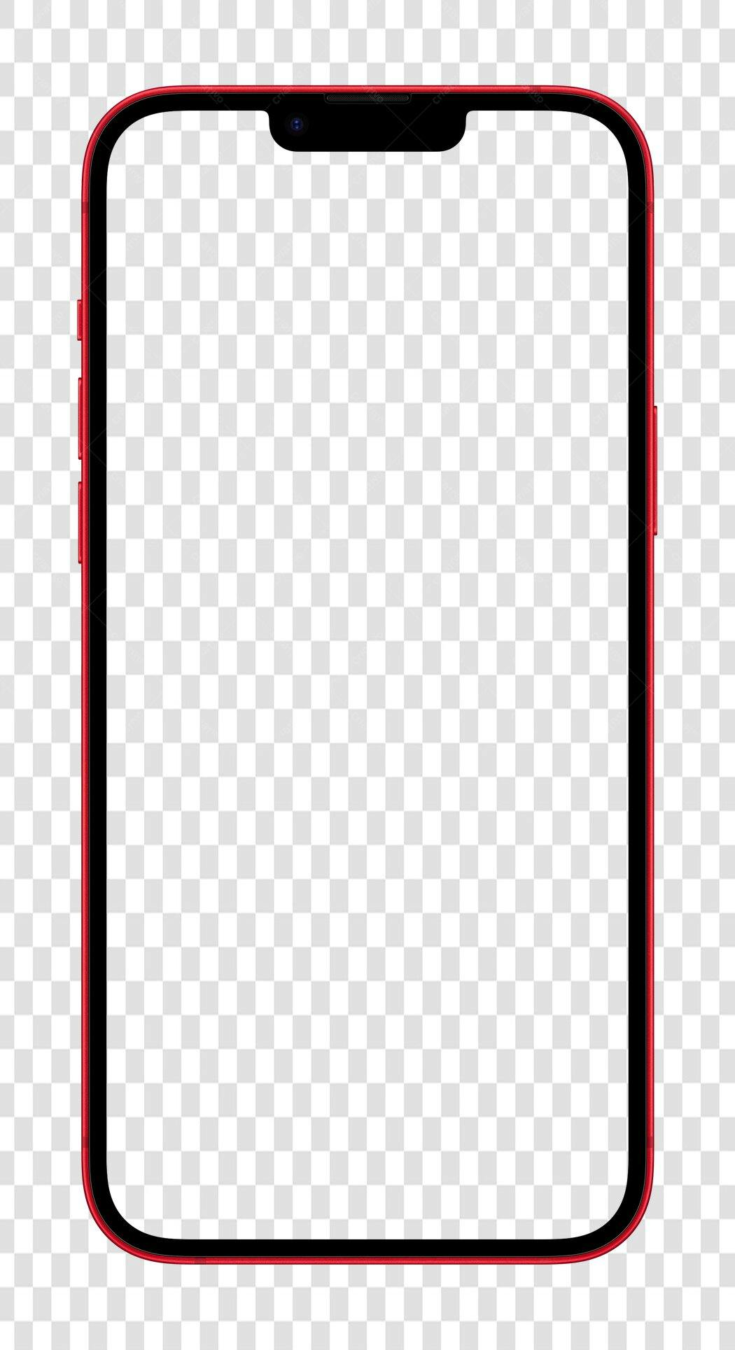 Mockup Celular Vermelho PNG com fundo transparente