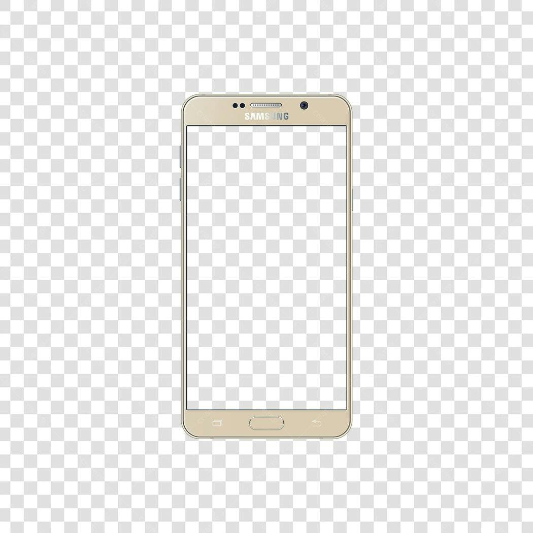 Mockup Smartphone Dourado PNG com fundo transparente