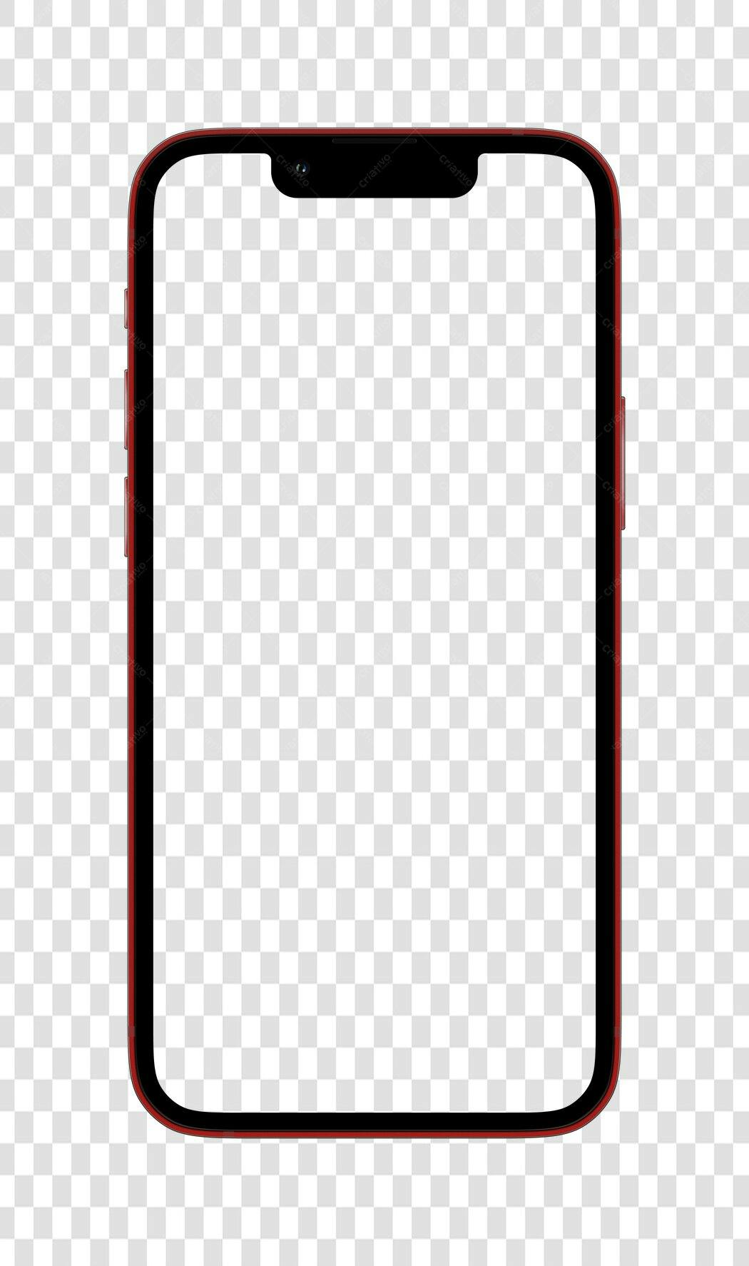 Mockup Celular Vermelho PNG com fundo transparente