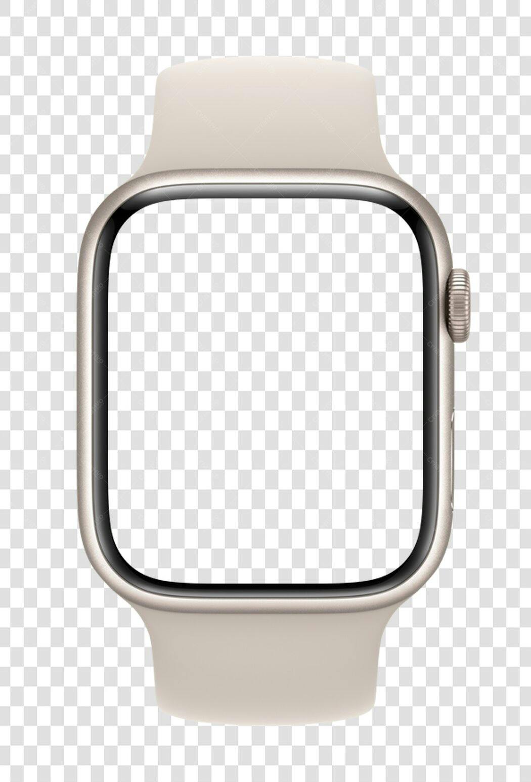 Mockup Relógio Smartwatch Bege PNG com fundo transparente