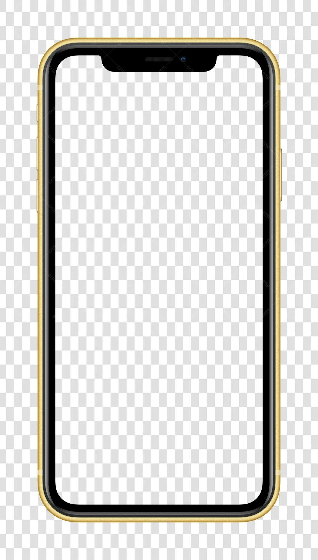 Mockup Celular Dourado PNG com fundo transparente