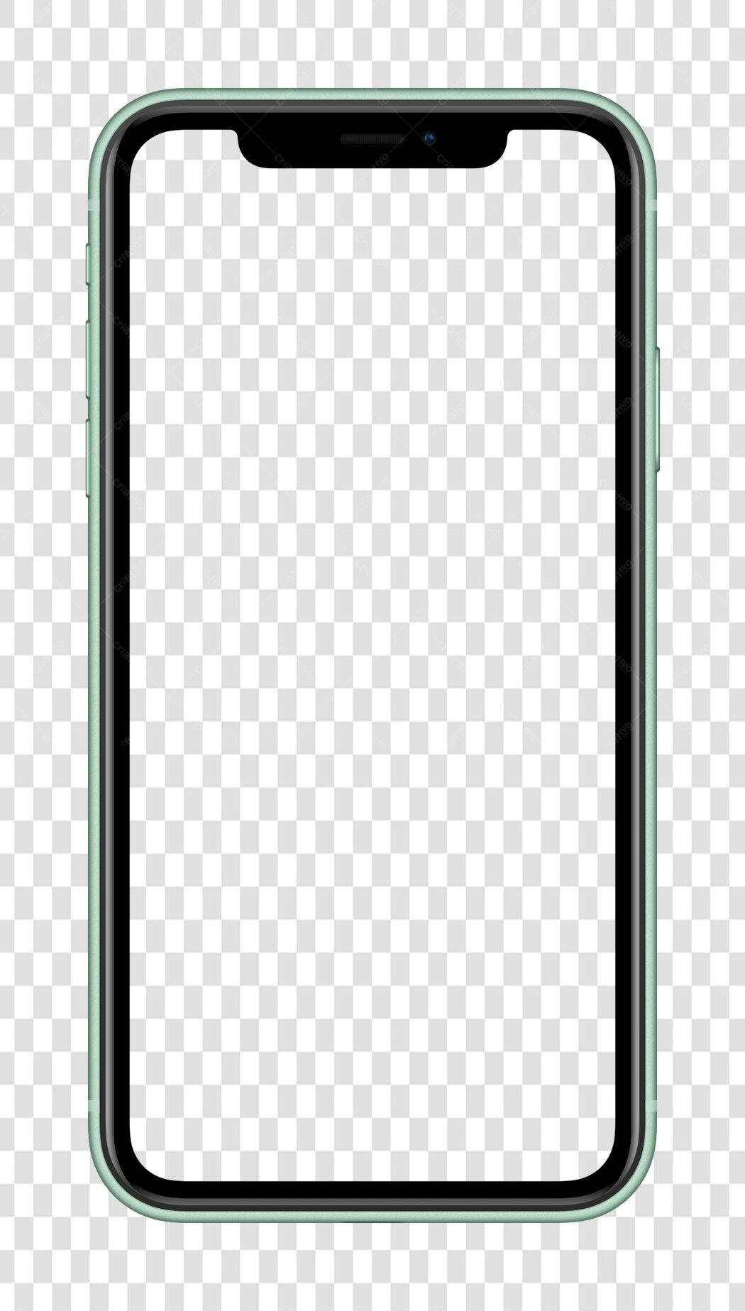 Mockup Celular Verde Claro PNG com fundo transparente