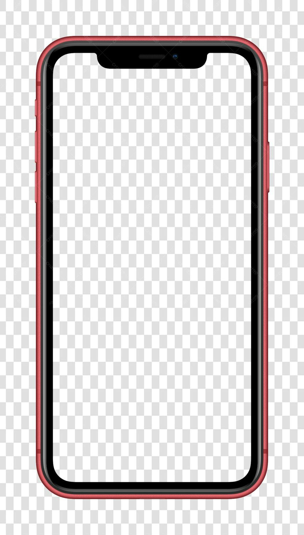 Mockup Celular Vermelho PNG com fundo transparente