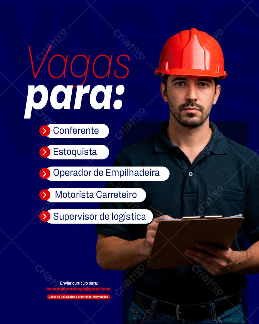 Flyer Vagas de Emprego PSD Editável