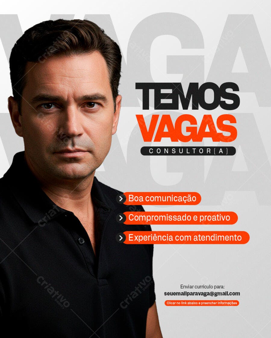 Flyer Vagas Consultoria PSD Editável