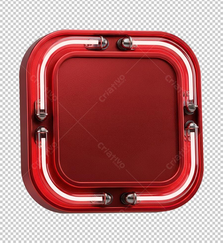 Moldura Neon Vermelha PNG com fundo transparente