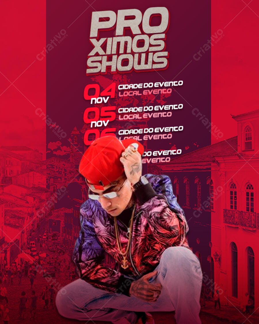 Flyer para Shows do Proximos Shows PSD Editável