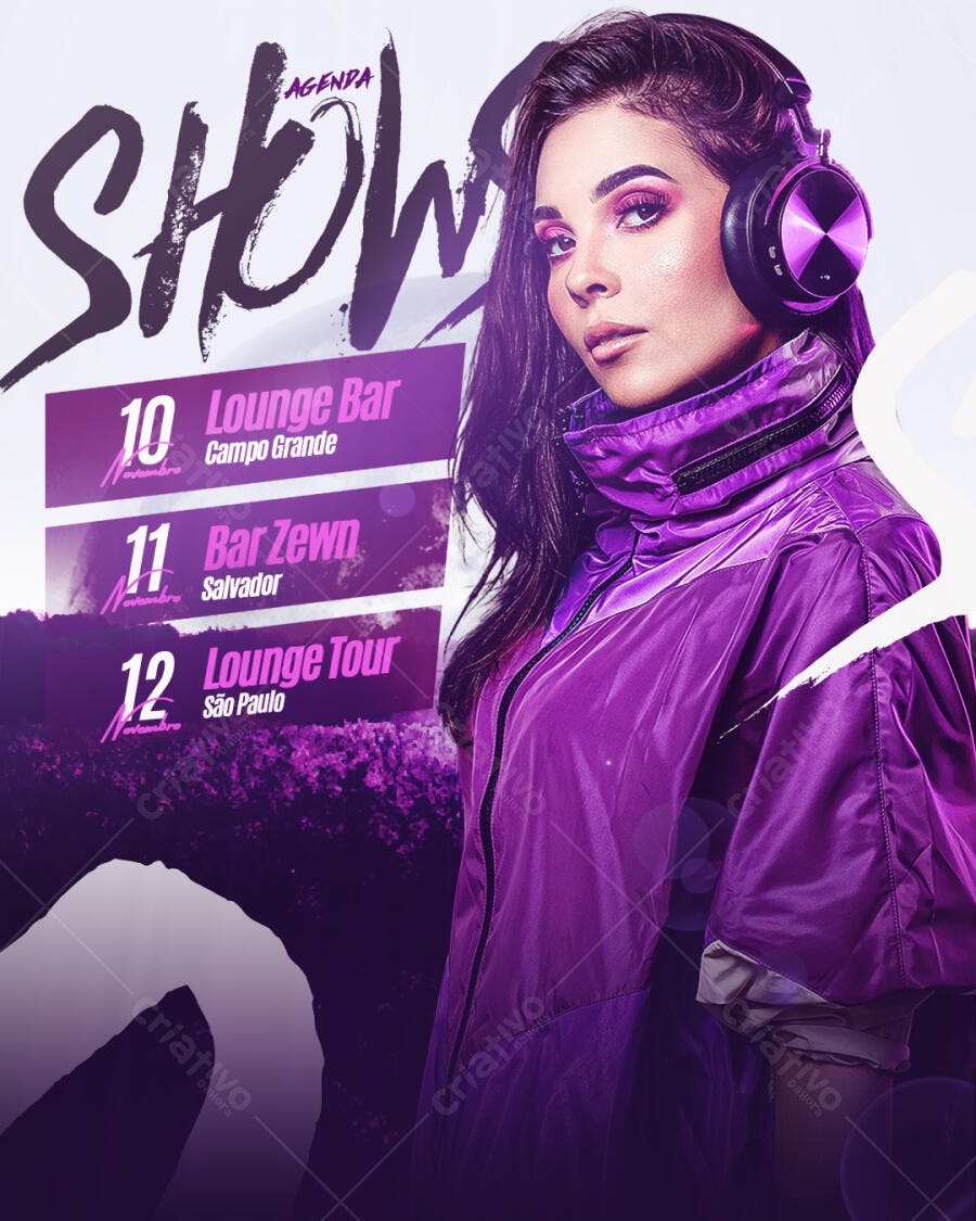 Flyer para Shows Musicais PSD Editável