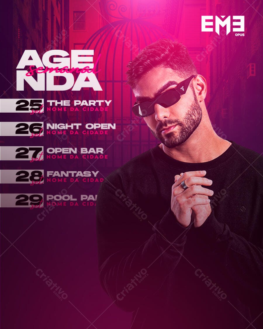 Flyer para Festa com DJ PSD Editável