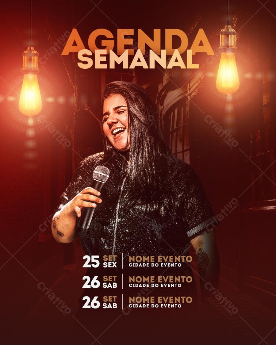 Flyer Agenda Semanal para Shows PSD Editável