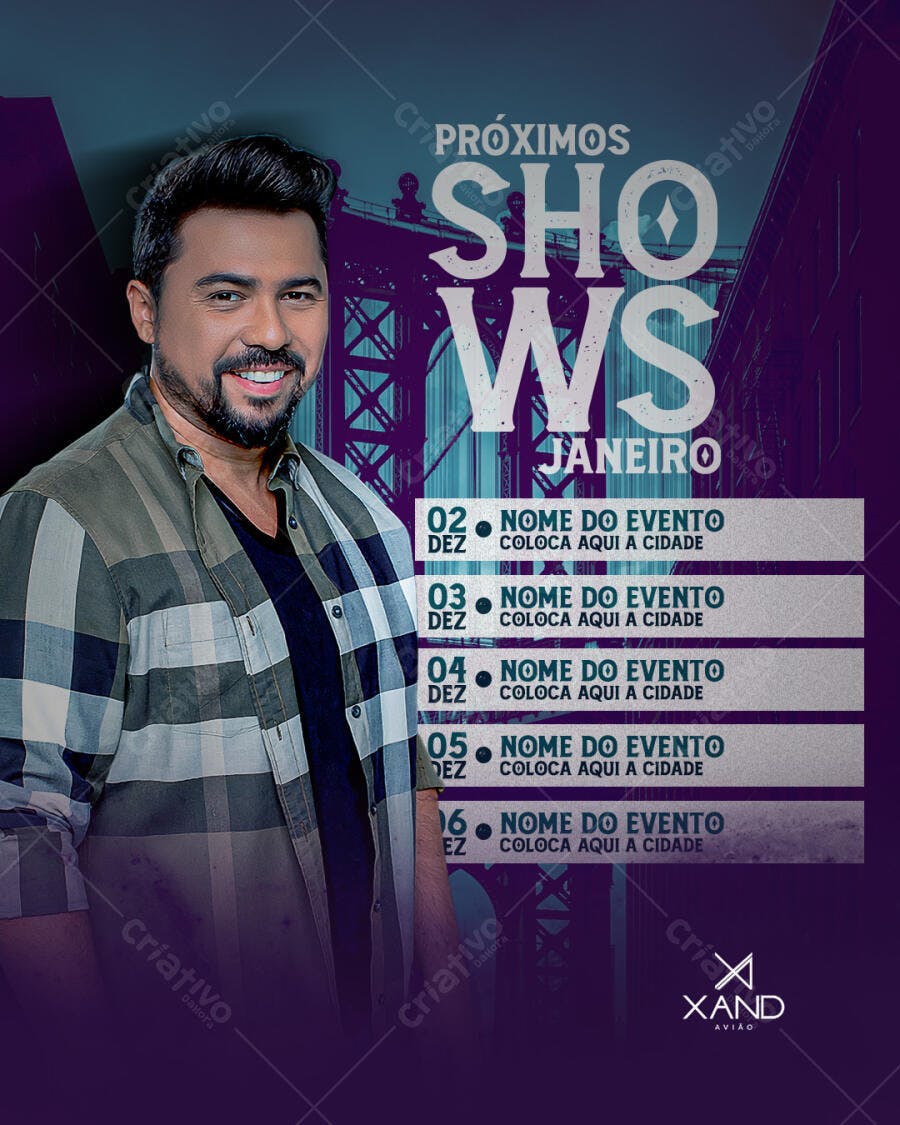 Flyer Shows de Dezembro PSD Editável