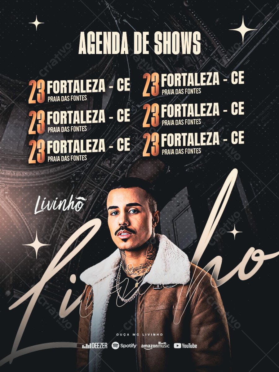 Flyer Show Livinho Fortaleza PSD Editável