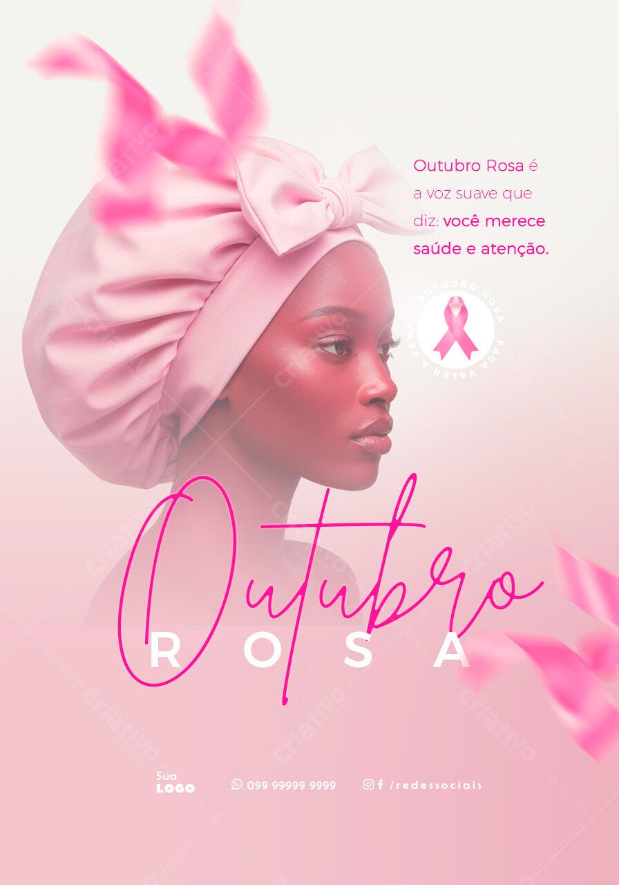 Flyer Outubro Rosa PSD Editável