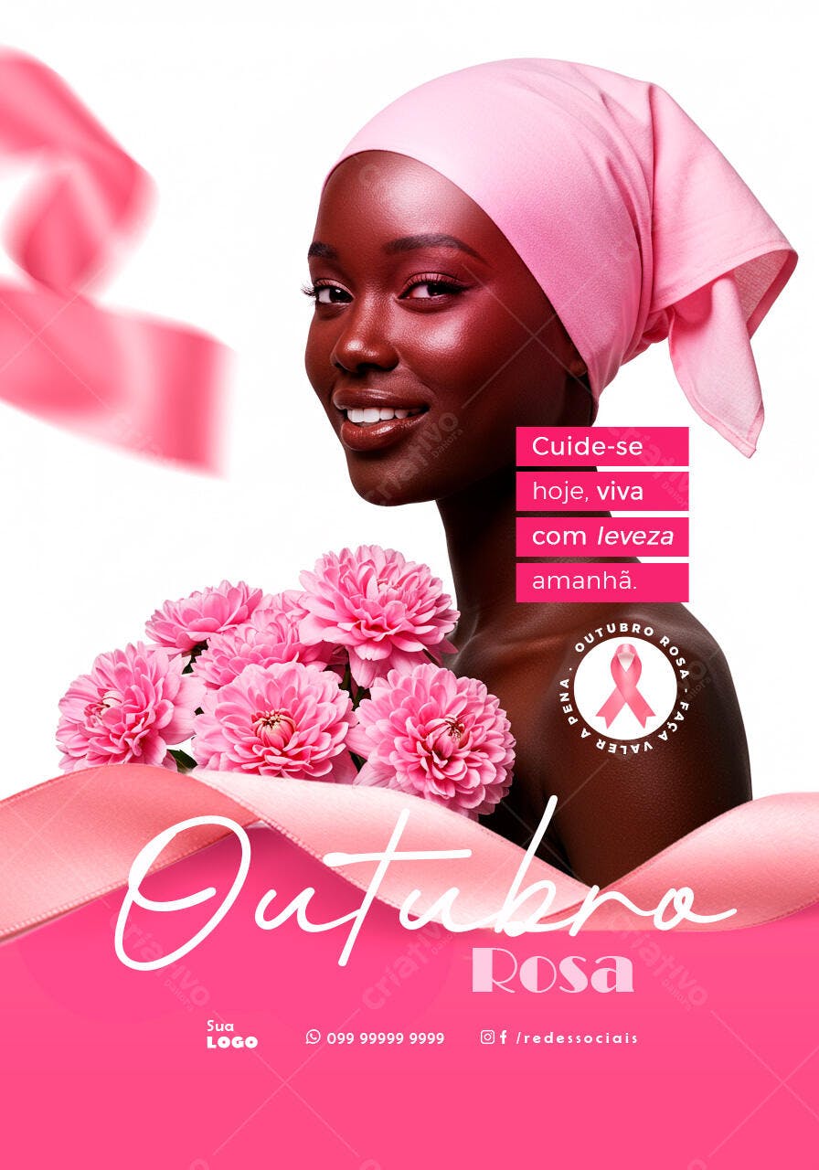Flyer Outubro Rosa PSD Editável