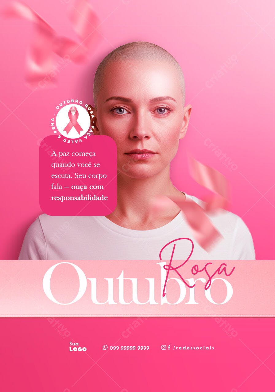 Flyer Outubro Rosa PSD Editável