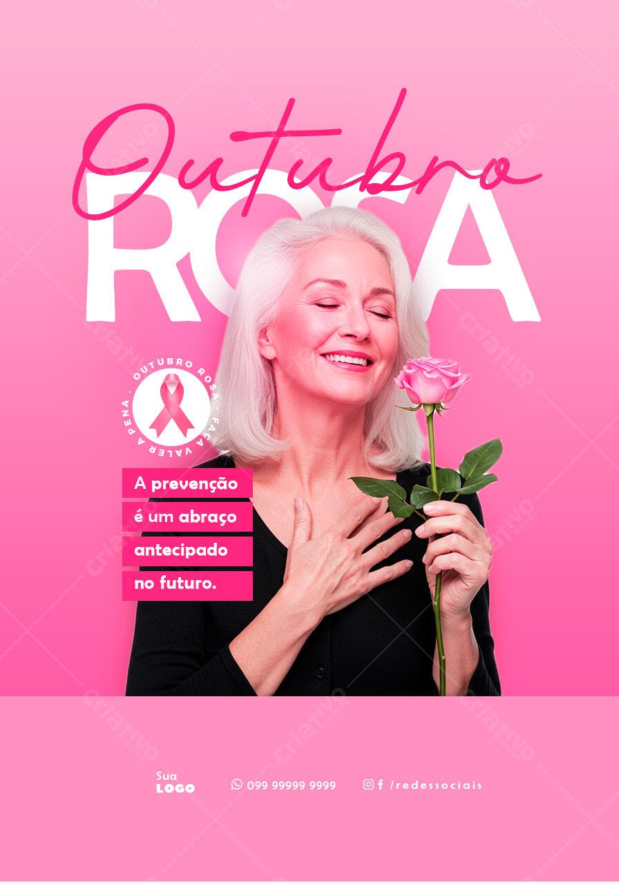 Flyer Outubro Rosa PSD Editável