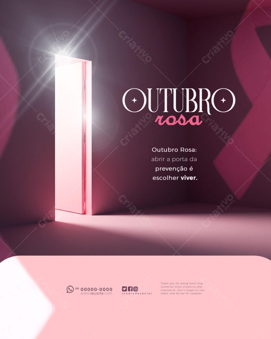 Flyer Outubro Rosa PSD Editável