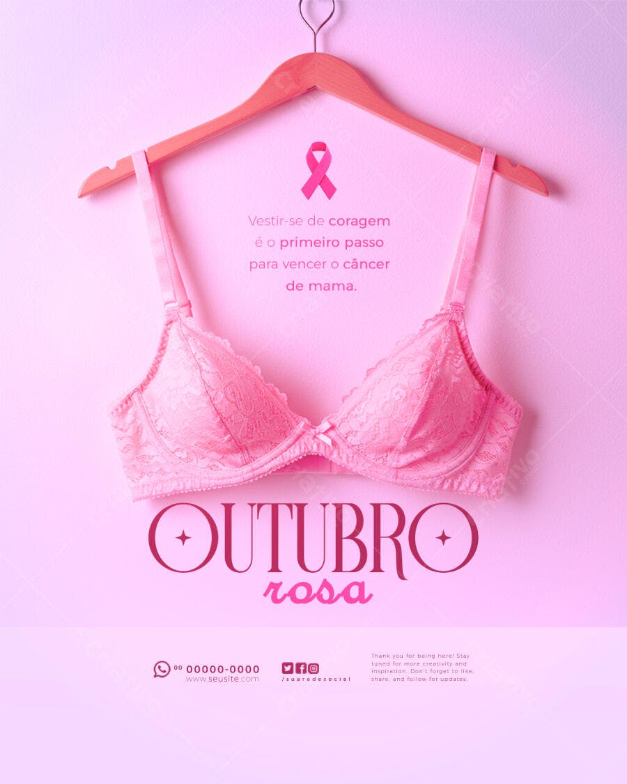 Flyer Outubro Rosa PSD Editável
