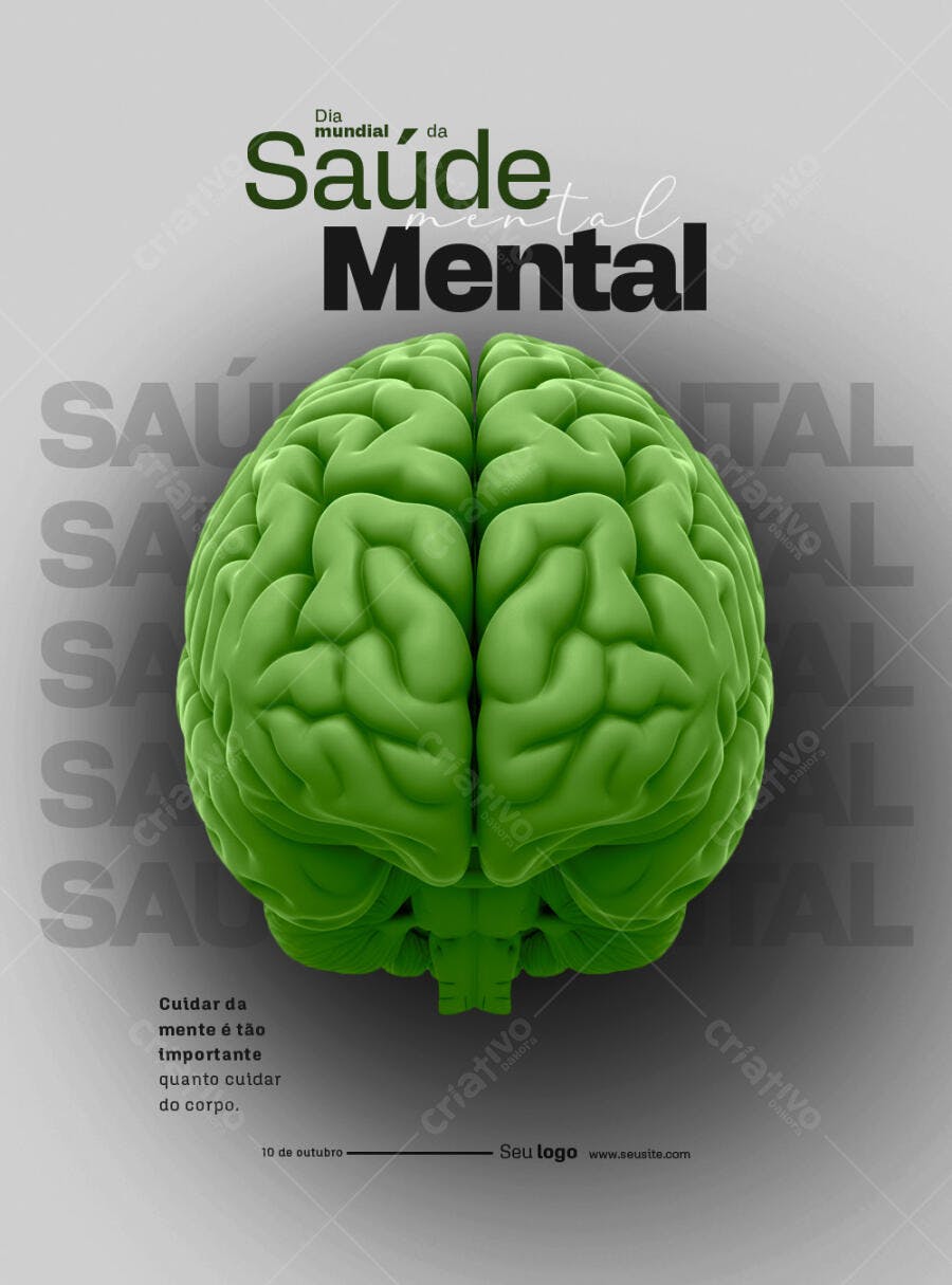 Flyer Dia Mundial da Saúde Mental PSD Editável