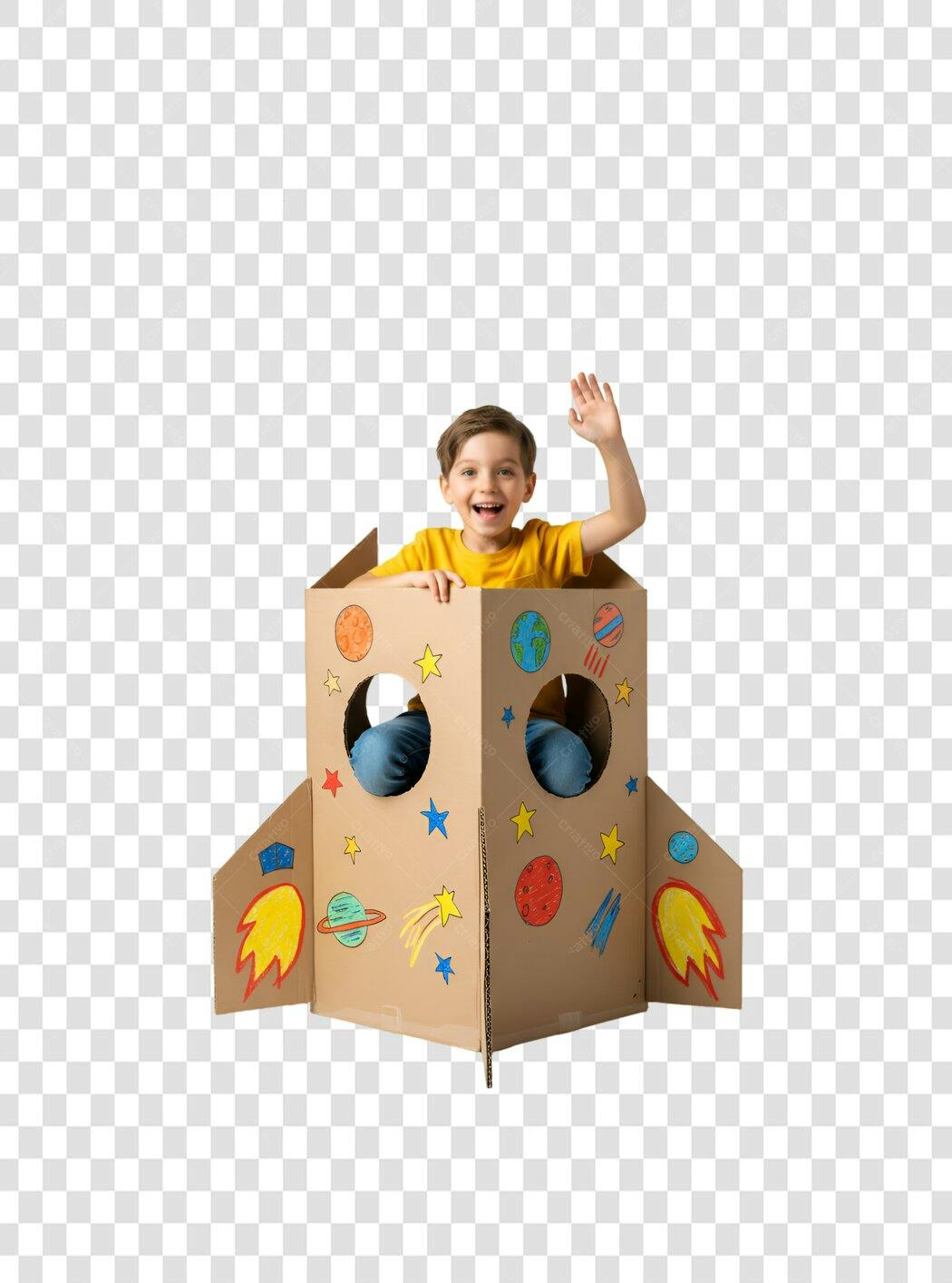 Imagem Criança Foguete PNG com fundo transparente