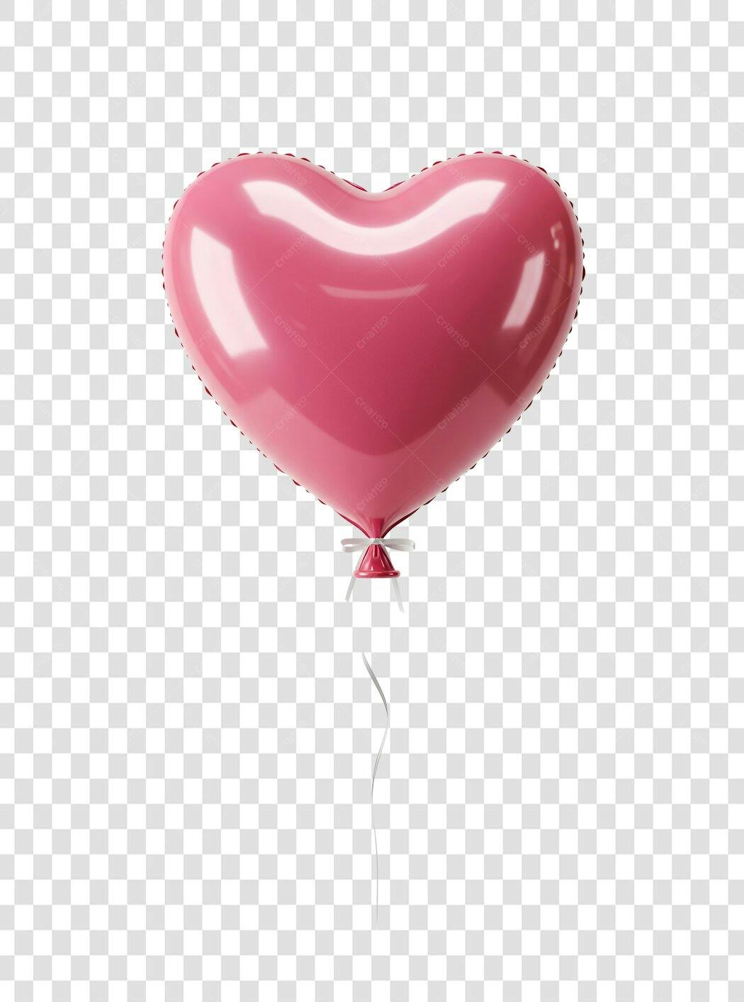Balão em formato de coração PNG com fundo transparente