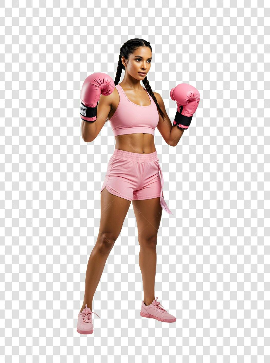 Imagem PNG Boxeadora Rosa com fundo transparente