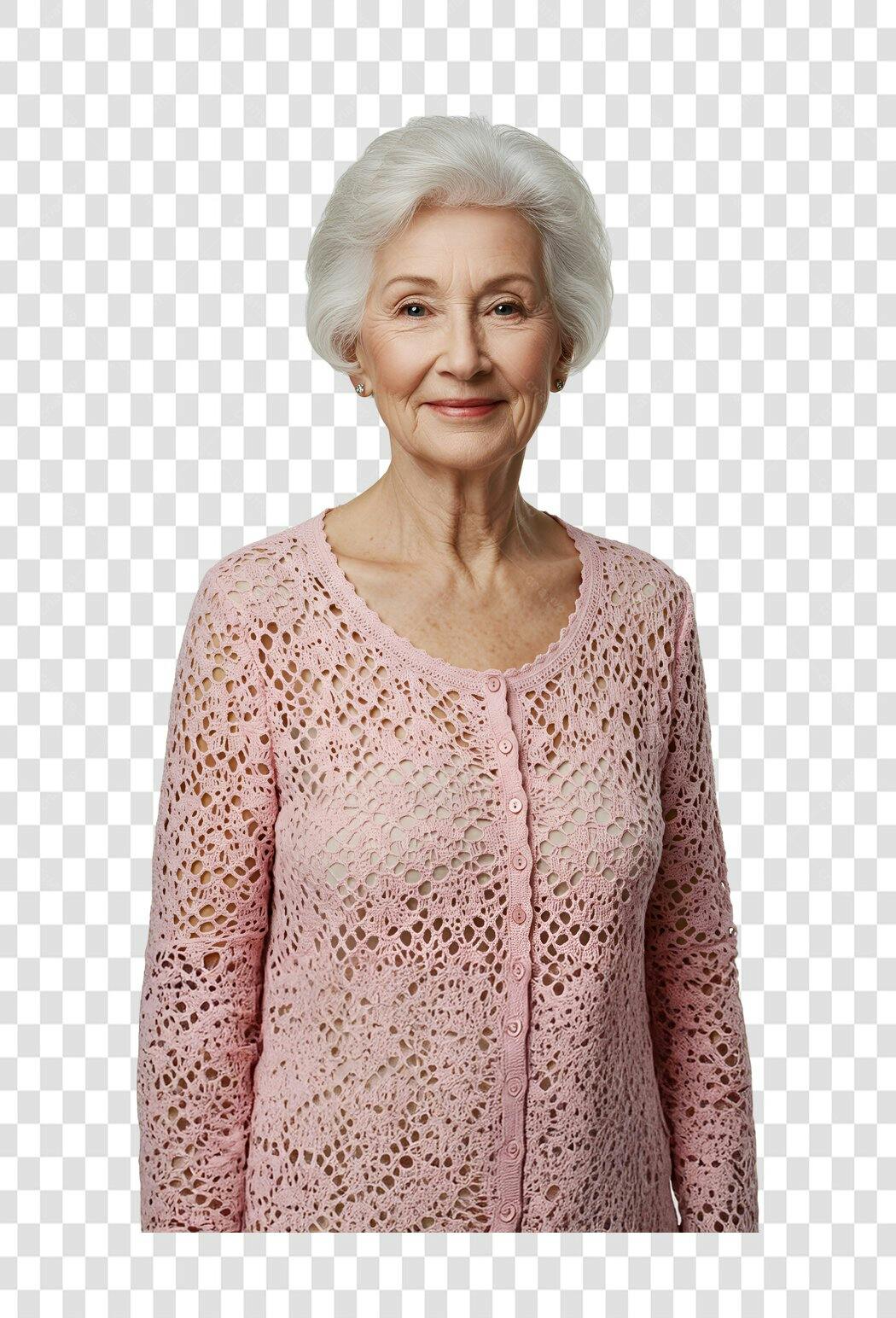 Imagem PNG de mulher idosa com fundo transparente
