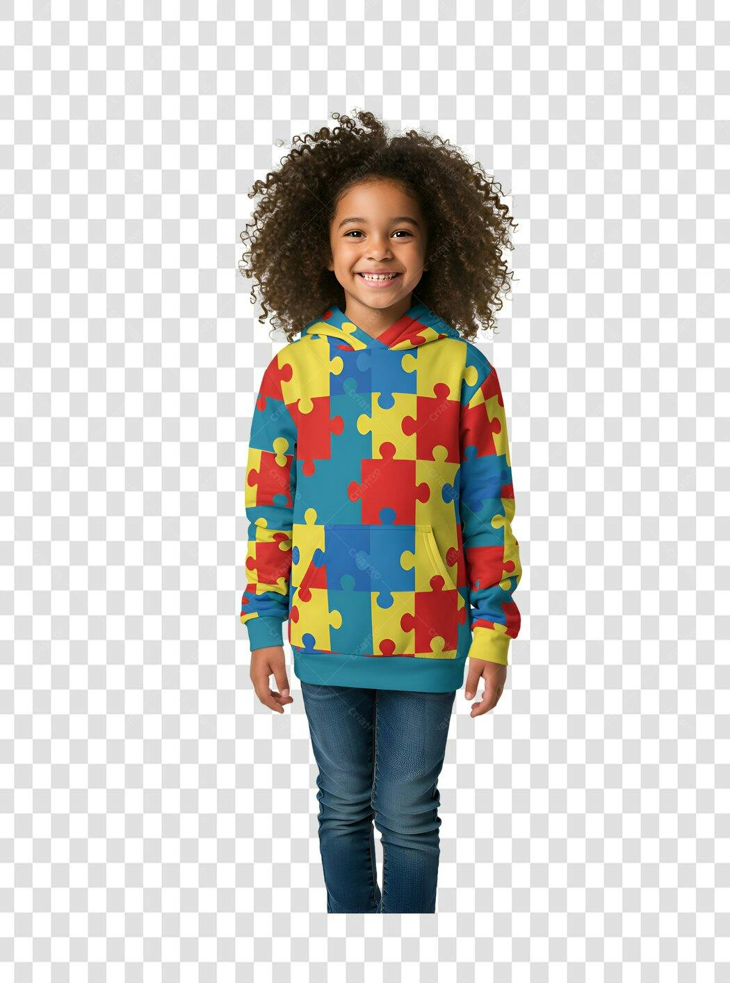 Imagem PNG Criança com Hoodie Puzzle com fundo transparente