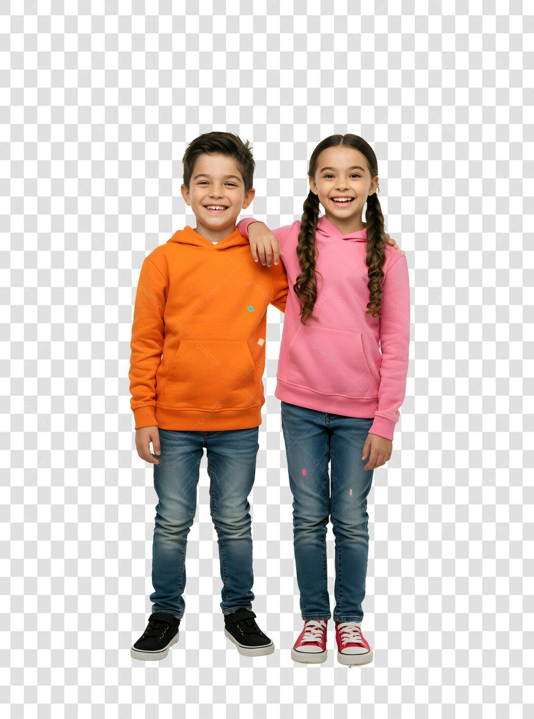 Imagem Crianças Amigas PNG com fundo transparente