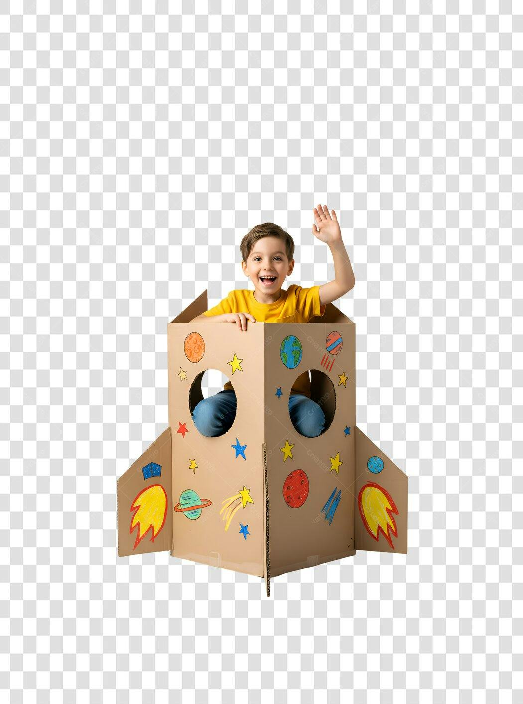 Imagem Criança Foguete PNG com fundo transparente