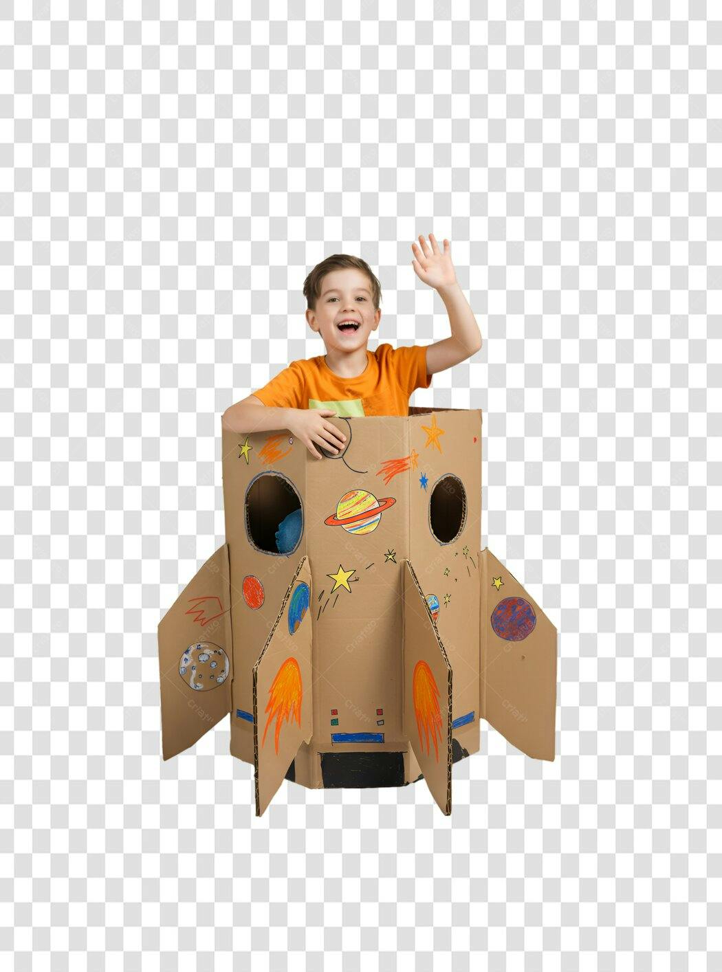 Imagem Criança Foguete PNG com fundo transparente