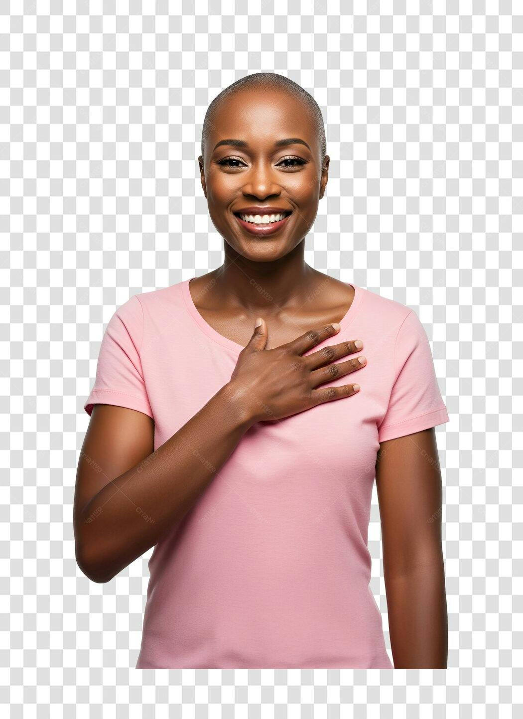 Imagem PNG mulher negra sorrindo rosa fundo transparente