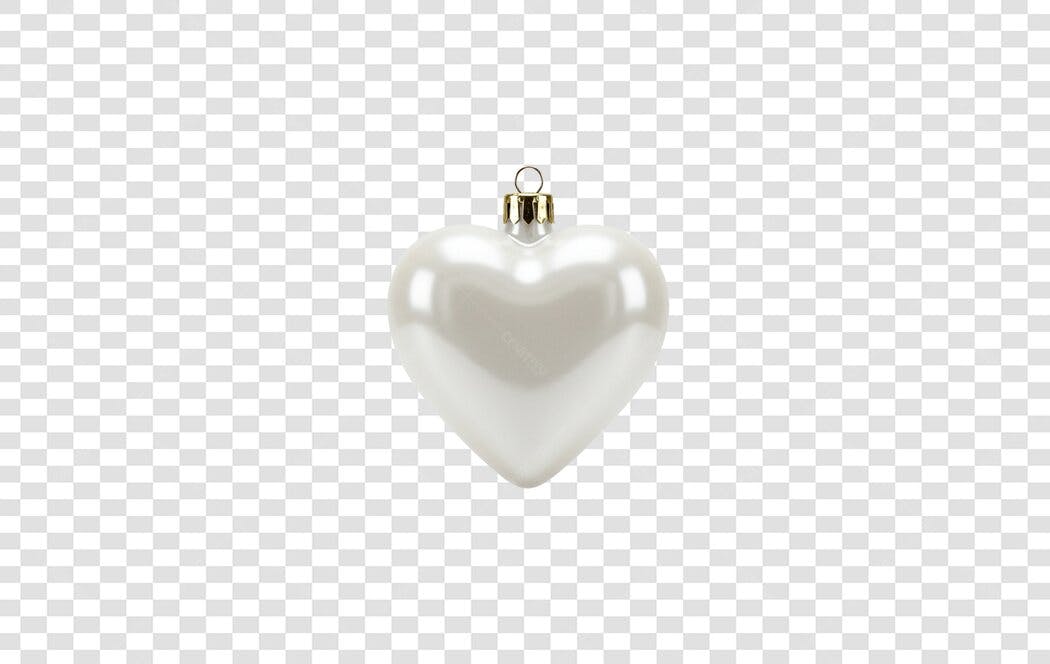 Enfeite Natalino Coração PNG com fundo transparente