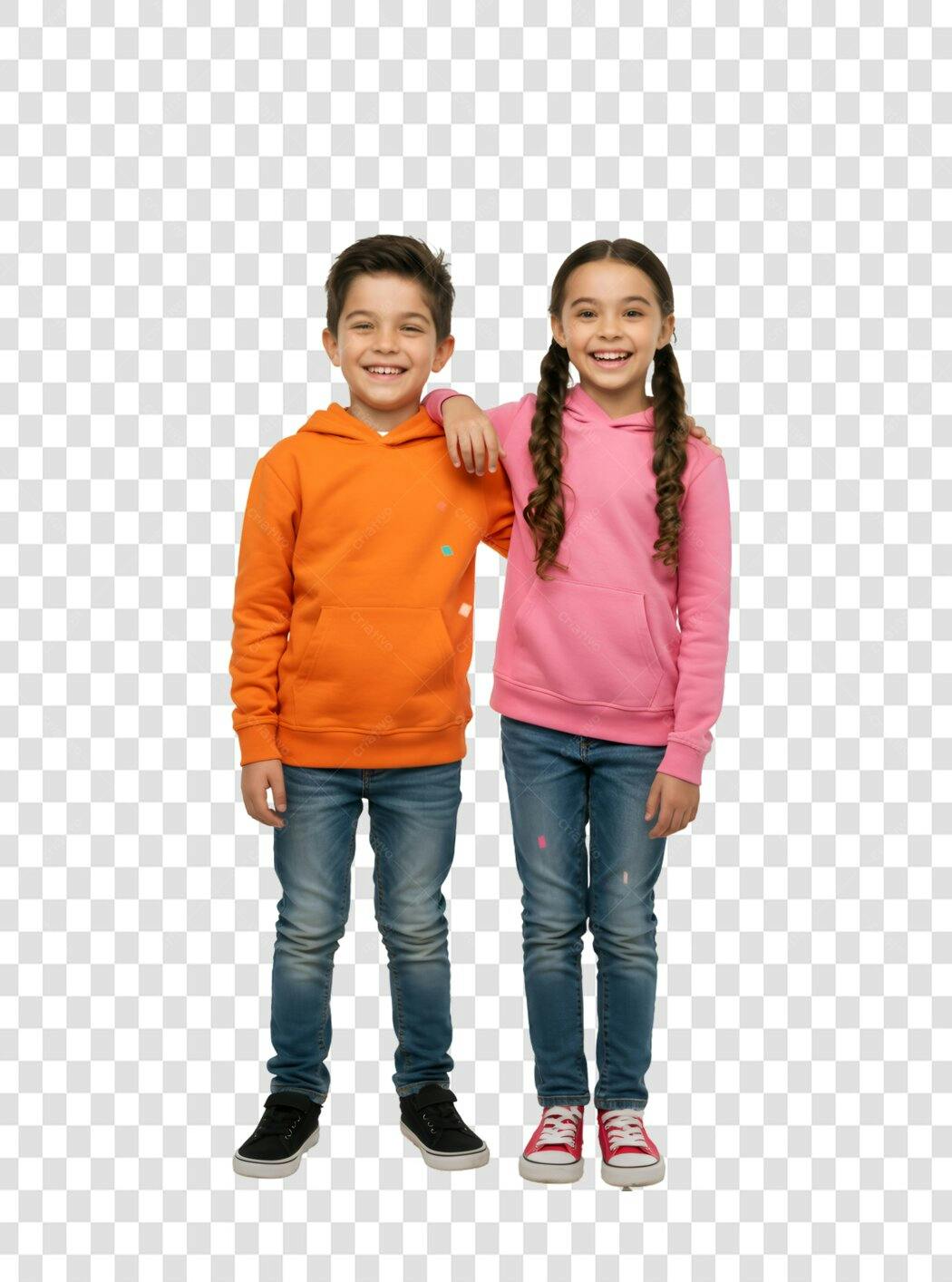 Imagem Crianças Amigas PNG com fundo transparente