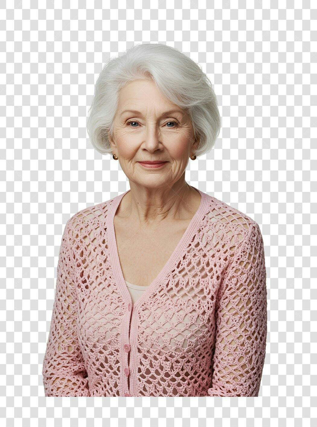 Imagem PNG de Mulher Idosa com Fundo Transparente