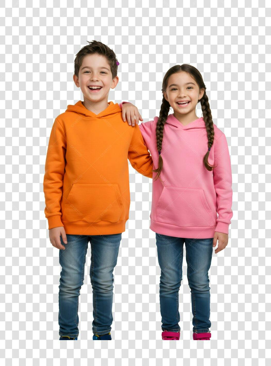 Imagem Crianças Amigas PNG com fundo transparente