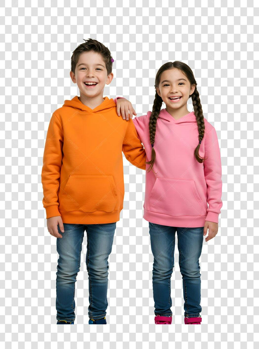 Imagem Crianças Amigas PNG com fundo transparente